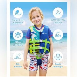 Zeraty Swim Life Vest Neoprene Kids Float Jacket Swimming Aid Lifejacket